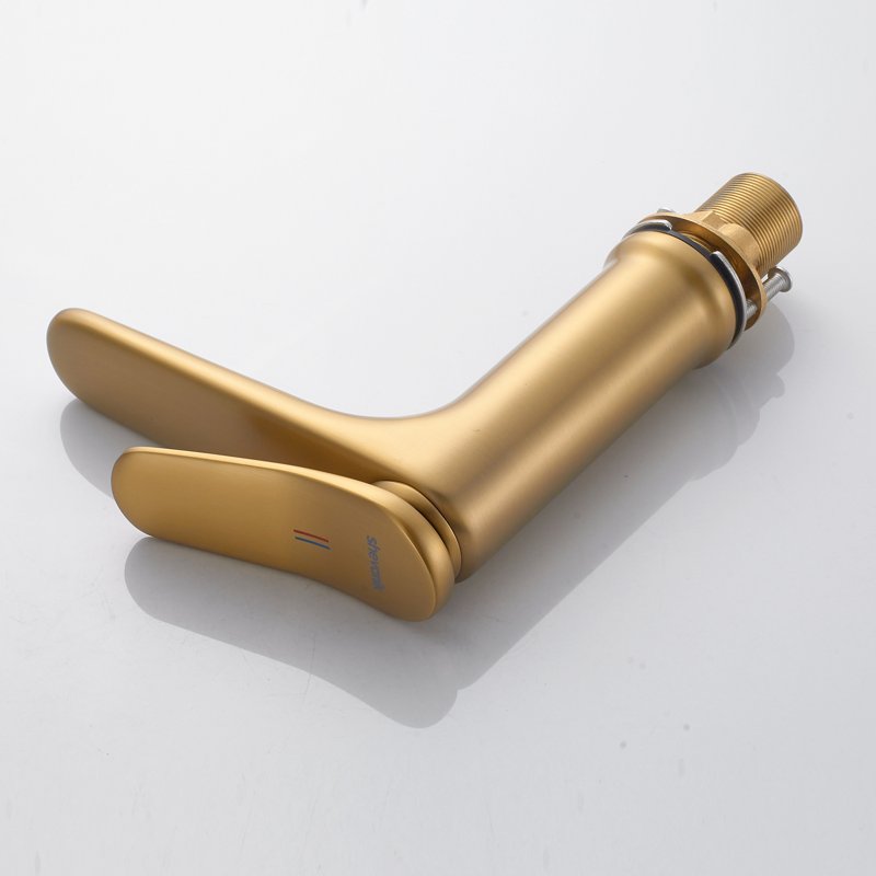 Смеситель для раковины Shevanik S4701G, золотой сатин