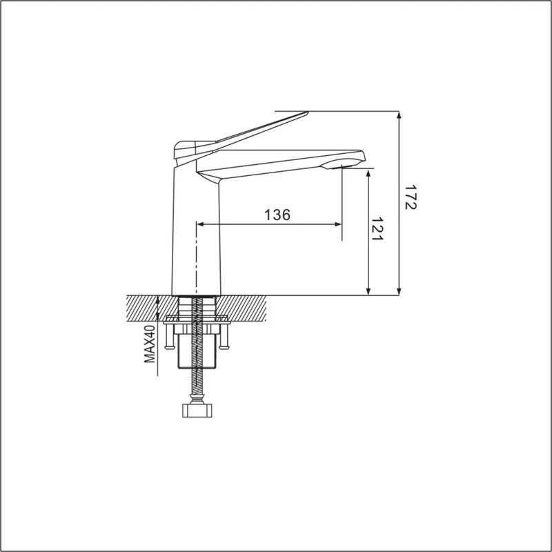 Смеситель для раковины Shevanik S8401H, черный