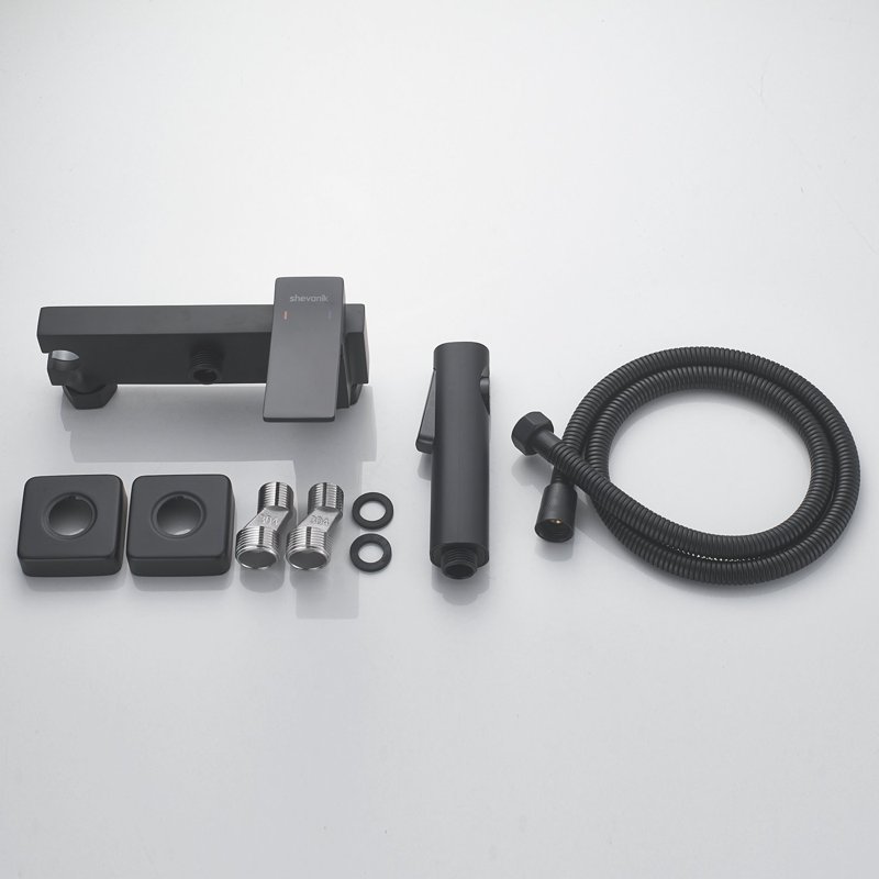 Гигиенический душ со смесителем Shevanik S8105H-1, черный