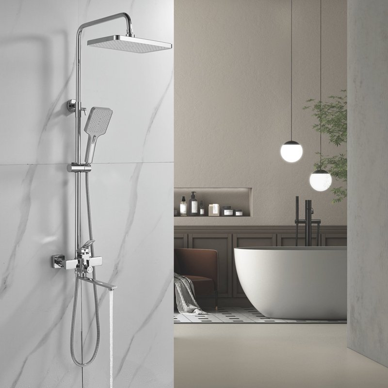 Душевая система Shevanik S6036H, черный/хром