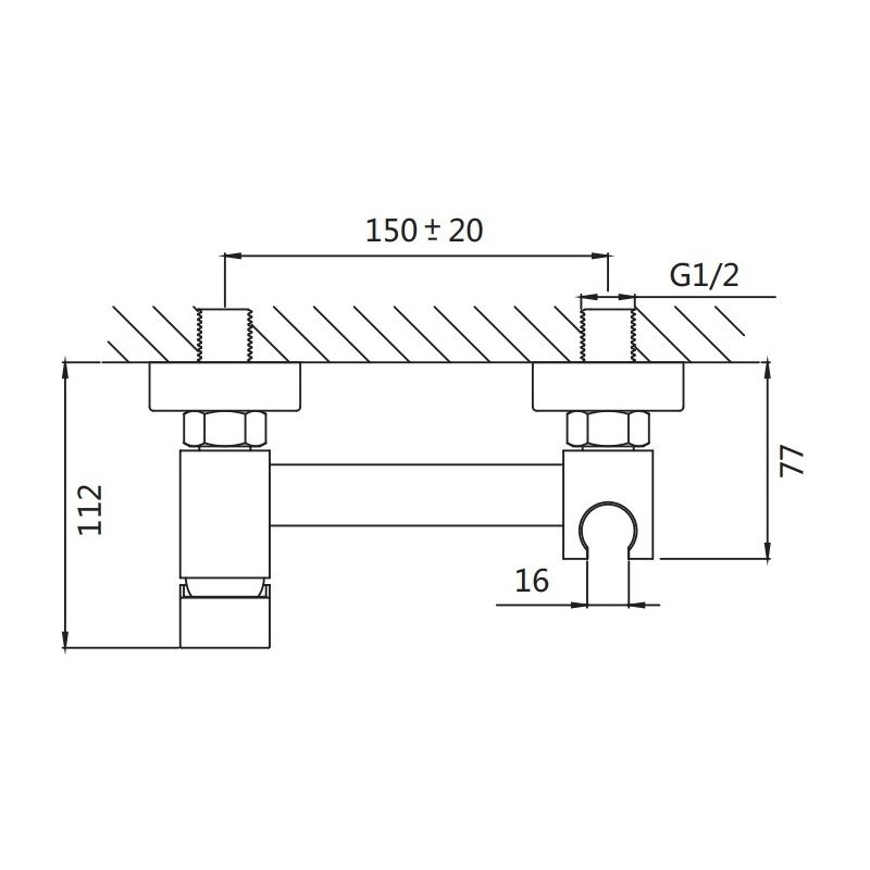 Гигиенический душ со смесителем Shevanik S147T, оружейная сталь