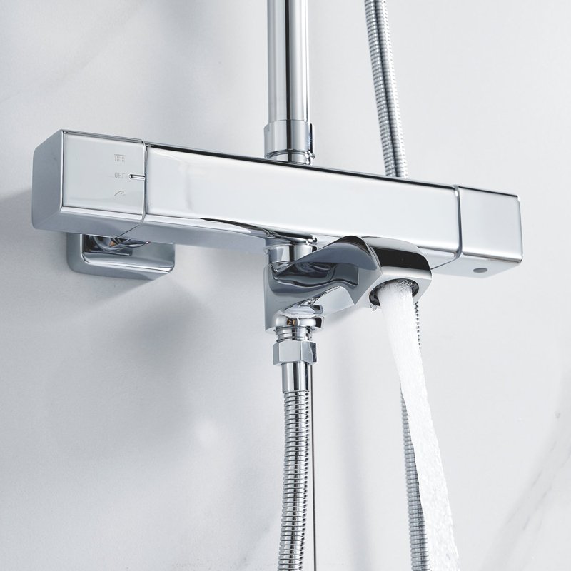 Душевая система Shevanik S7036T, оружейная сталь