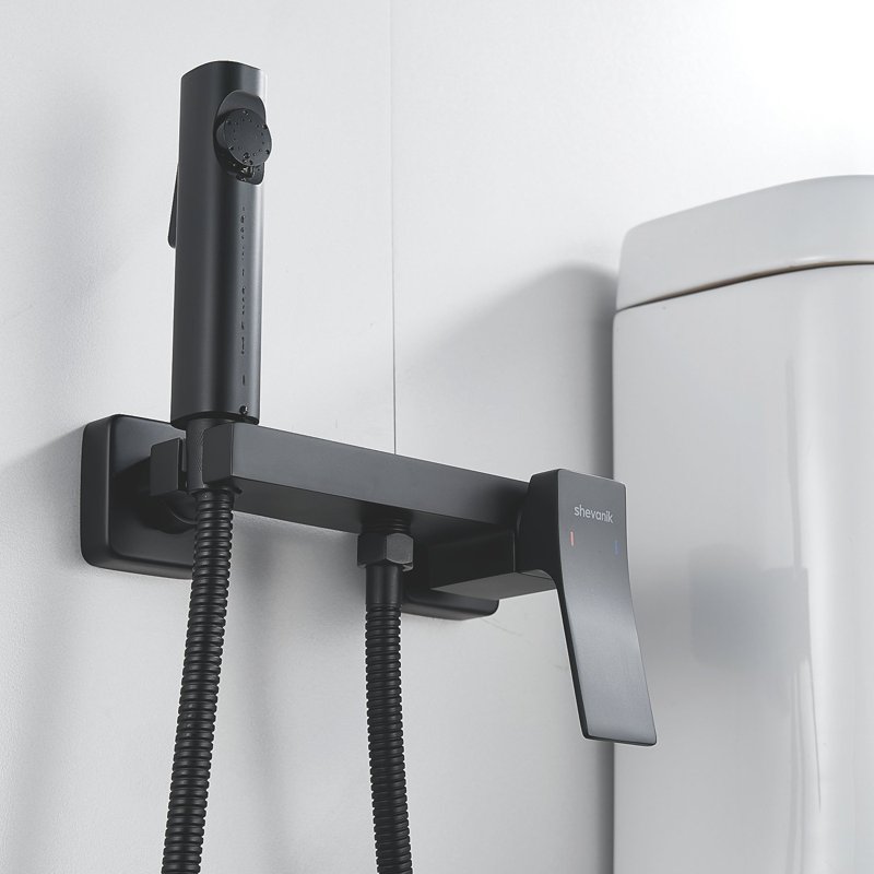 Гигиенический душ со смесителем Shevanik S8105H-1, черный
