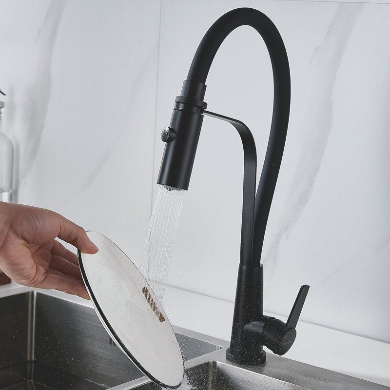 Смеситель для кухни с гибким изливом и режимом 