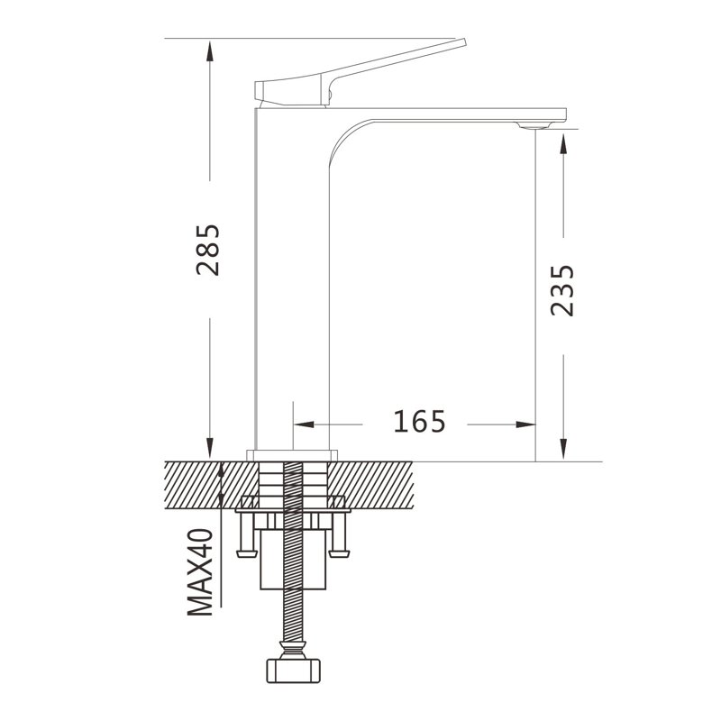 Смеситель для раковины высокий Shevanik S6111H, черный