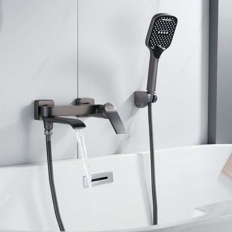 Смеситель для ванны Shevanik S4102T, оружейная сталь