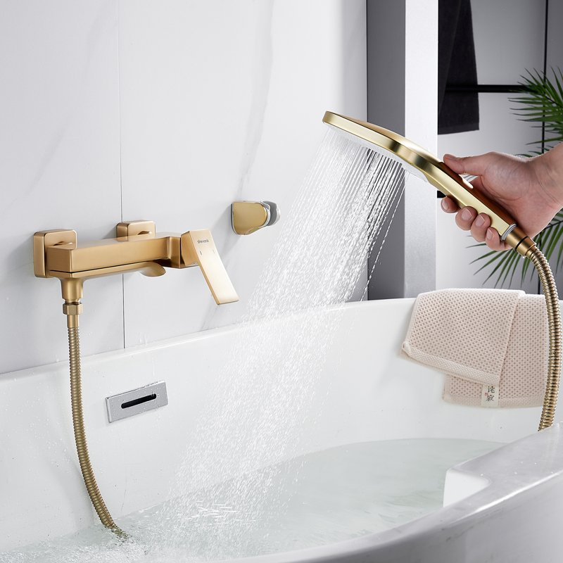 Смеситель для ванны Shevanik S4002G, золотой сатин