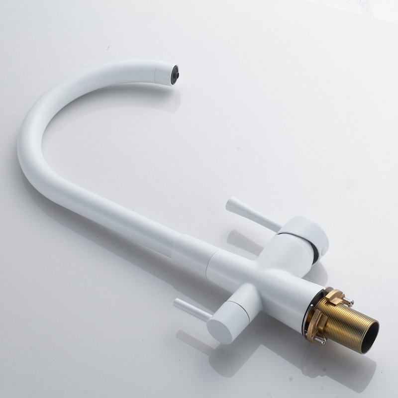 Смеситель для кухни с подключением фильтра Shevanik S428C, белый