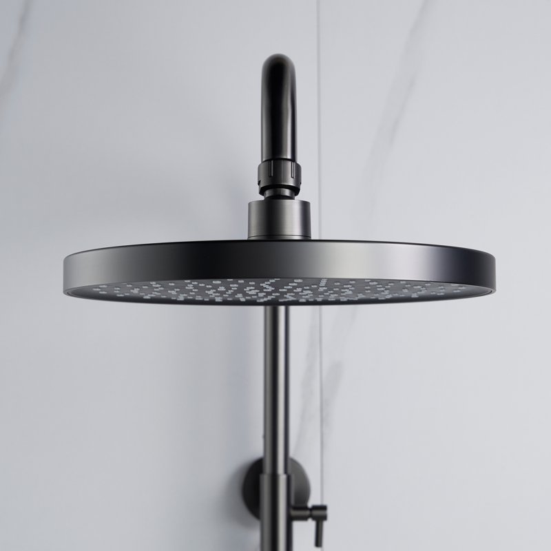 Душевая система Shevanik S9636T, оружейная сталь