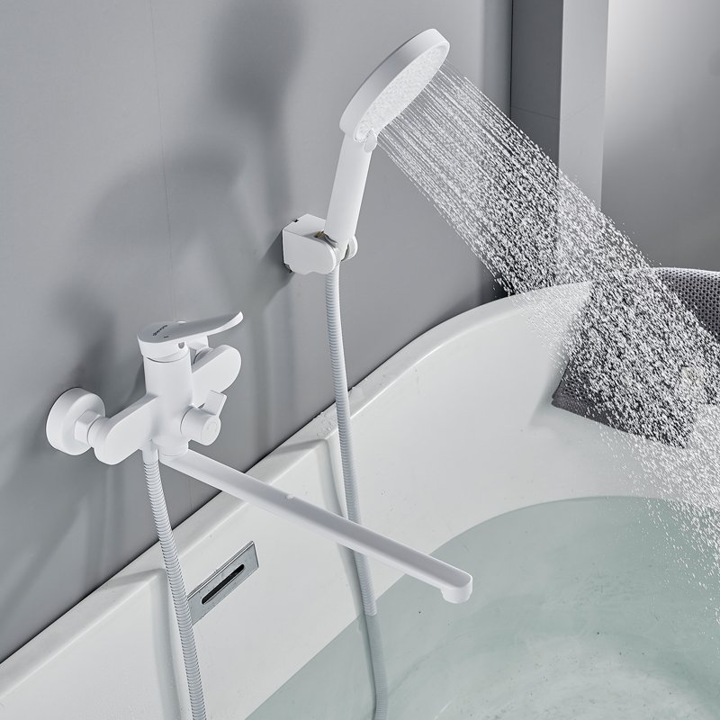 Смеситель для ванны Shevanik S4322C, белый