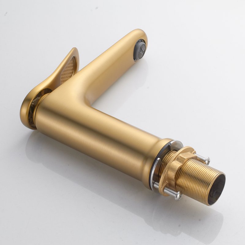 Смеситель для раковины Shevanik S4701G, золотой сатин