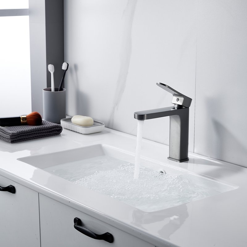 Смеситель для раковины Shevanik S4501T, оружейная сталь