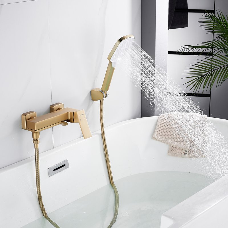 Смеситель для ванны Shevanik S4002G, золотой сатин