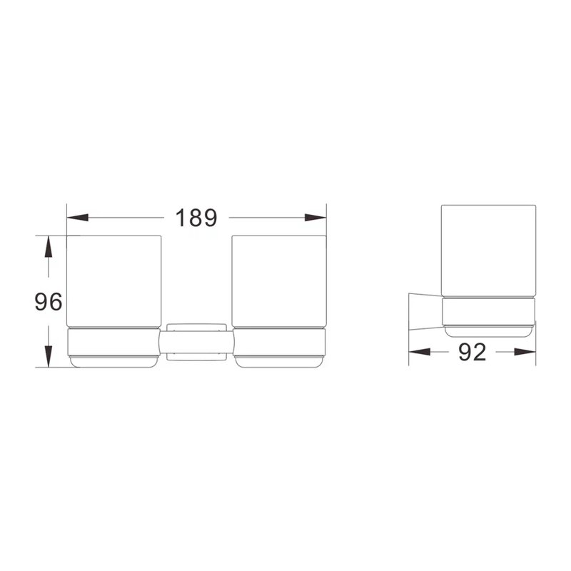 Стакан для ванной комнаты двойной Shevanik SG5722T, оружейная сталь