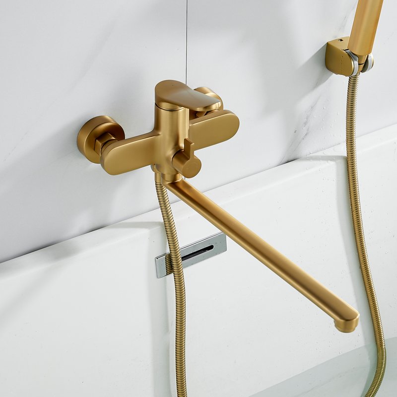 Смеситель для ванны Shevanik S4322G, золотой сатин