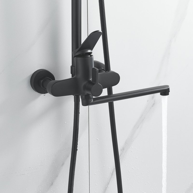 Душевая система Shevanik S6836T, оружейная сталь