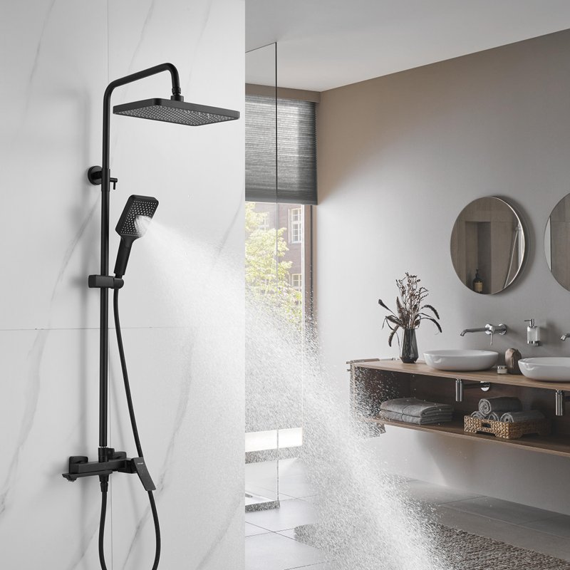 Душевая система Shevanik S9136T, оружейная сталь