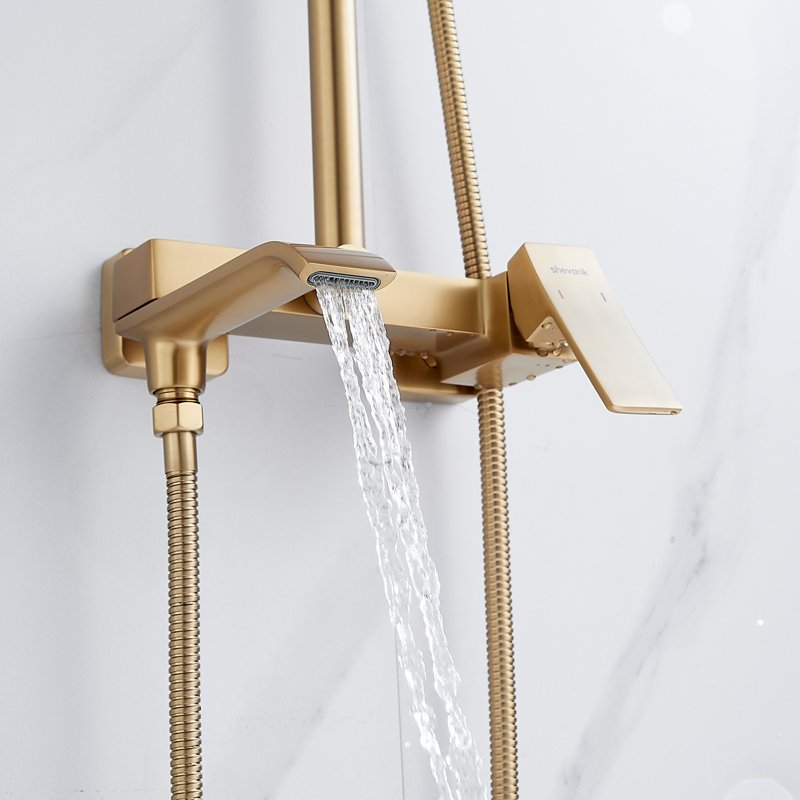 Душевая система Shevanik S8536T, оружейная сталь