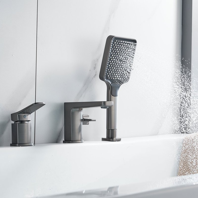 Смеситель на борт ванны Shevanik S9912T, оружейная сталь