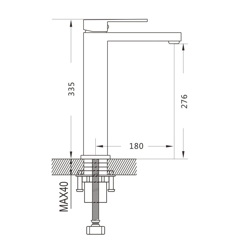 Смеситель для раковины Shevanik S7011H, черный