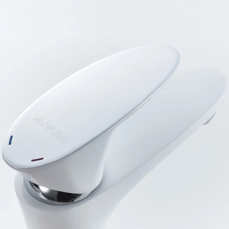 Смеситель для раковины Shevanik S9801F, белый/хром