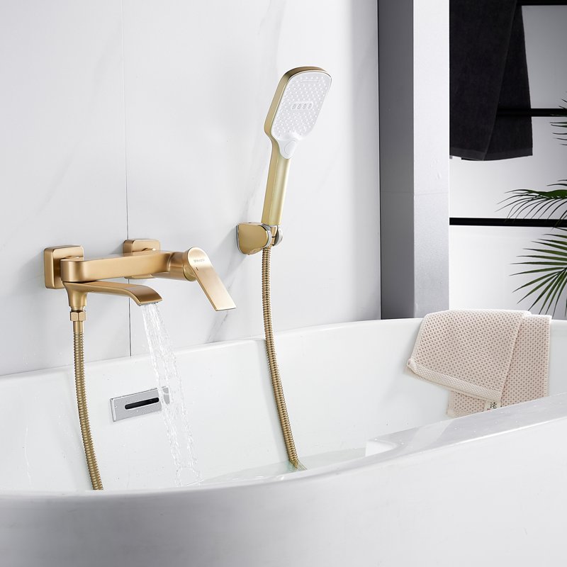 Смеситель для ванны Shevanik S4102G, золотой сатин