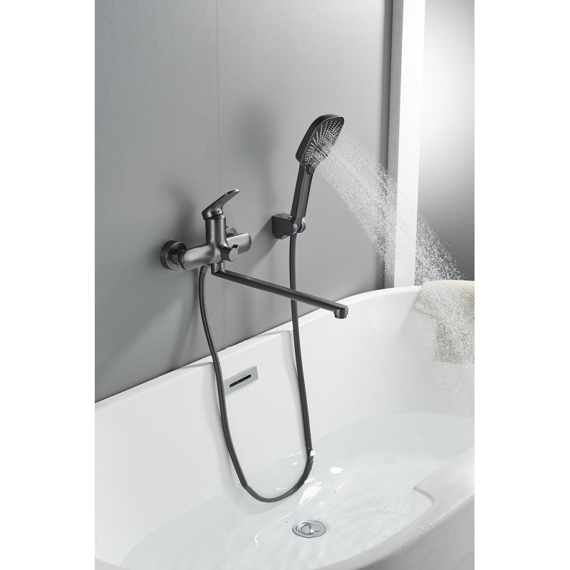 Смеситель для ванны Shevanik S8522T, оружейная сталь