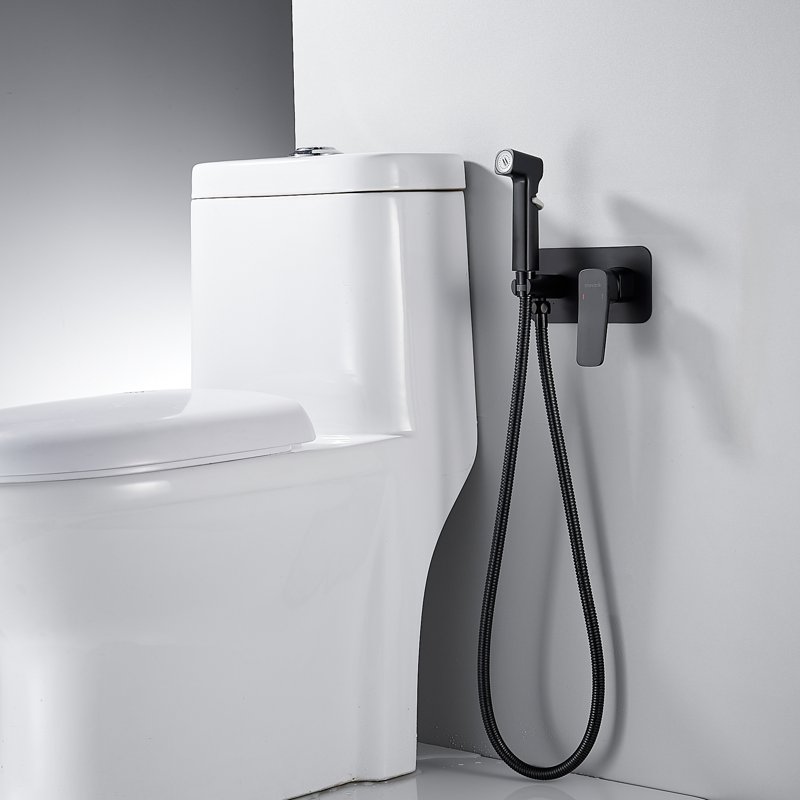 Гигиенический душ со смесителем Shevanik S8505T-1, оружейная сталь