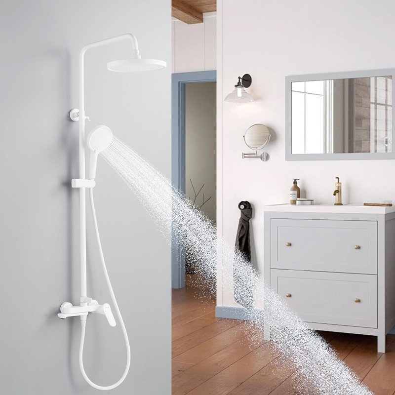 Душевая система Shevanik S8336T, оружейная сталь