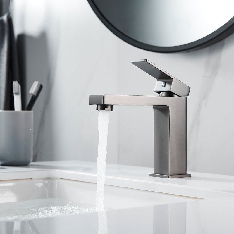 Смеситель для раковины Shevanik S9601T, оружейная сталь