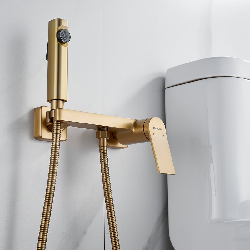 Гигиенический душ со смесителем Shevanik S4005T-1, оружейная сталь