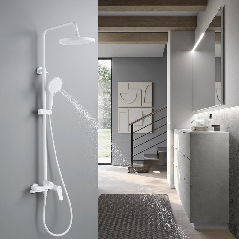 Душевая система Shevanik S8336T, оружейная сталь