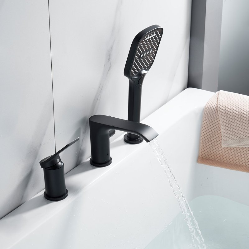 Смеситель на борт ванны Shevanik S4112H, черный