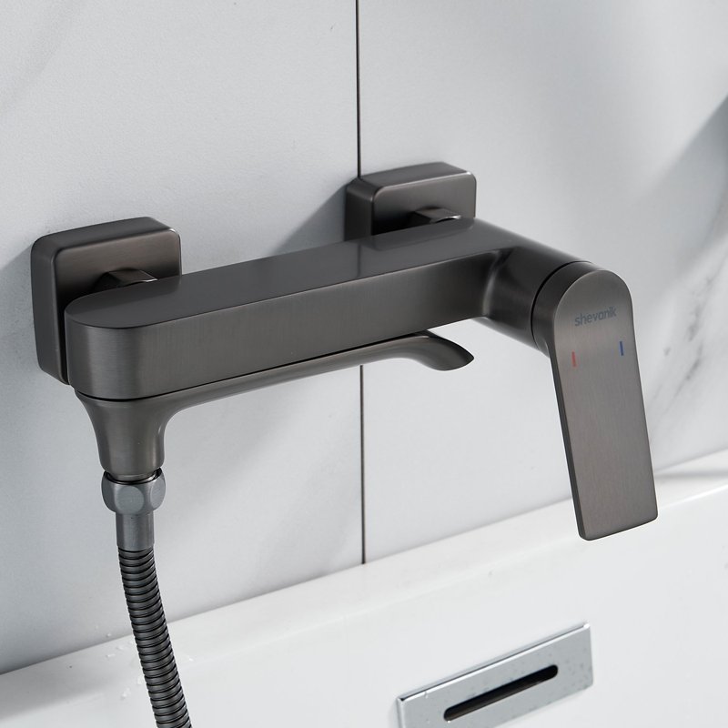 Смеситель для ванны Shevanik S4102T, оружейная сталь