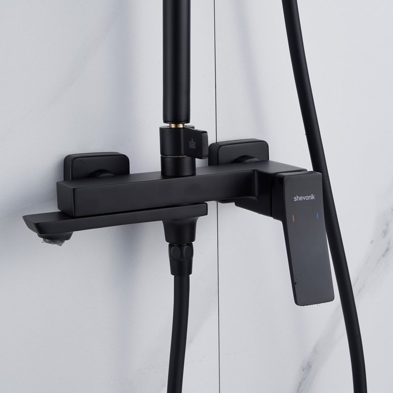 Душевая система Shevanik S9136T, оружейная сталь