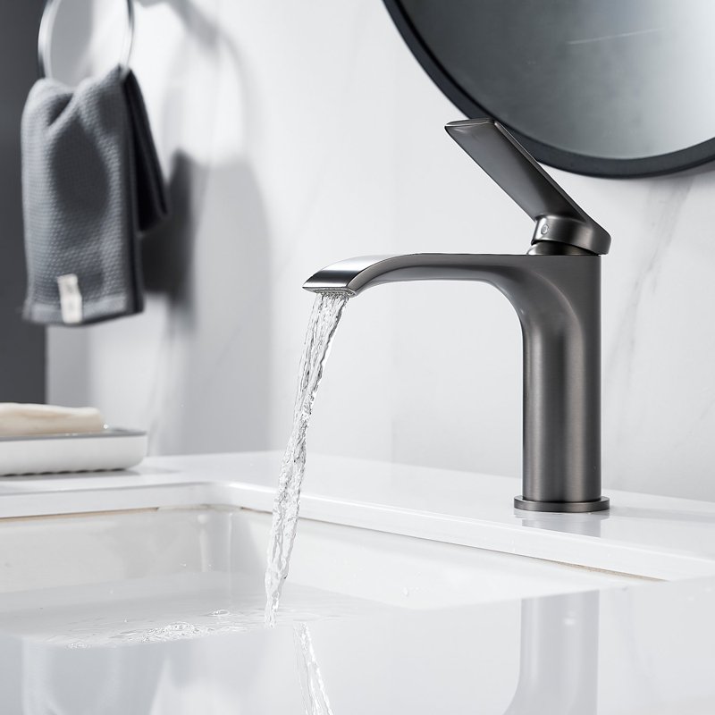 Смеситель для раковины Shevanik S4101T, оружейная сталь