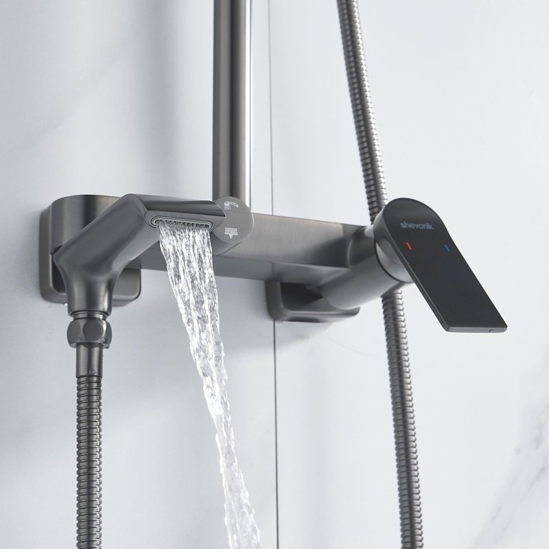 Душевая система Shevanik S6036F, белый/хром