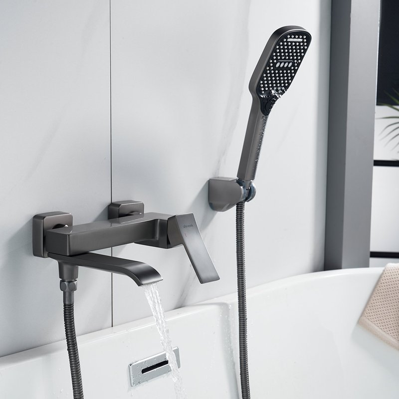 Смеситель для ванны Shevanik S4002T, оружейная сталь