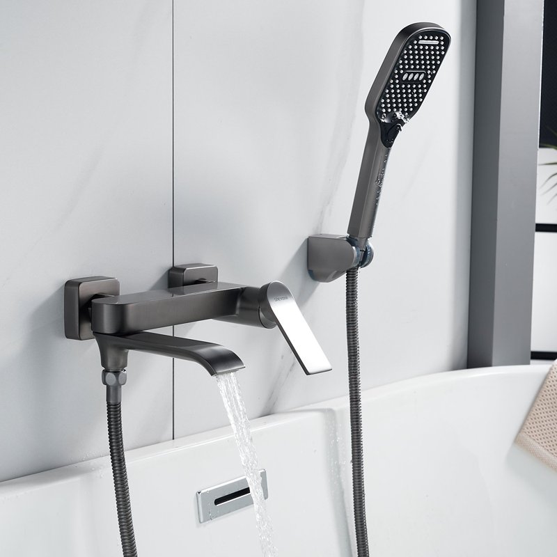 Смеситель для ванны Shevanik S4102T, оружейная сталь