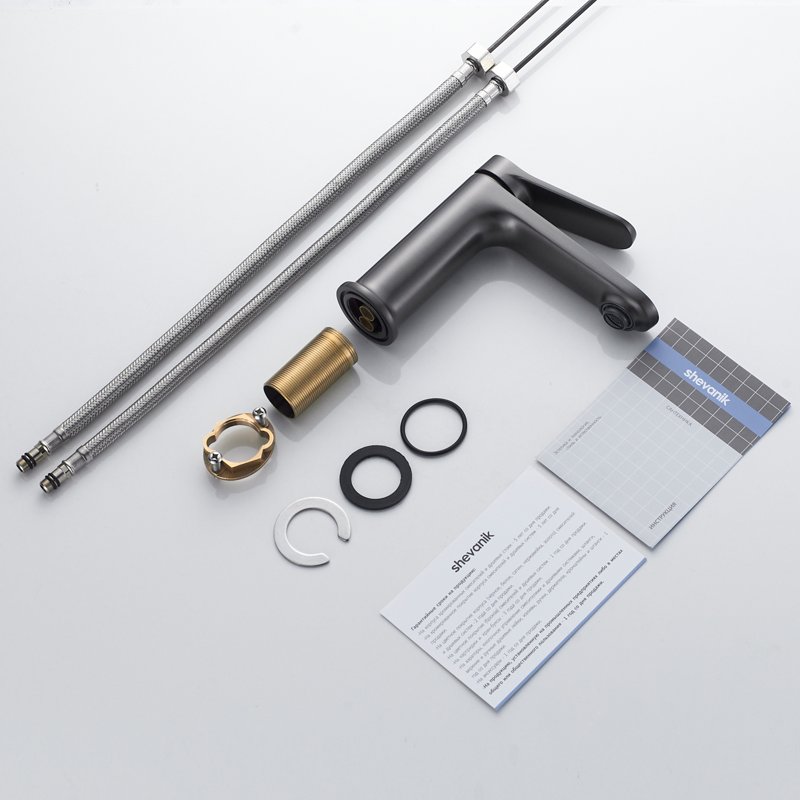 Смеситель для раковины Shevanik S4301T, оружейная сталь