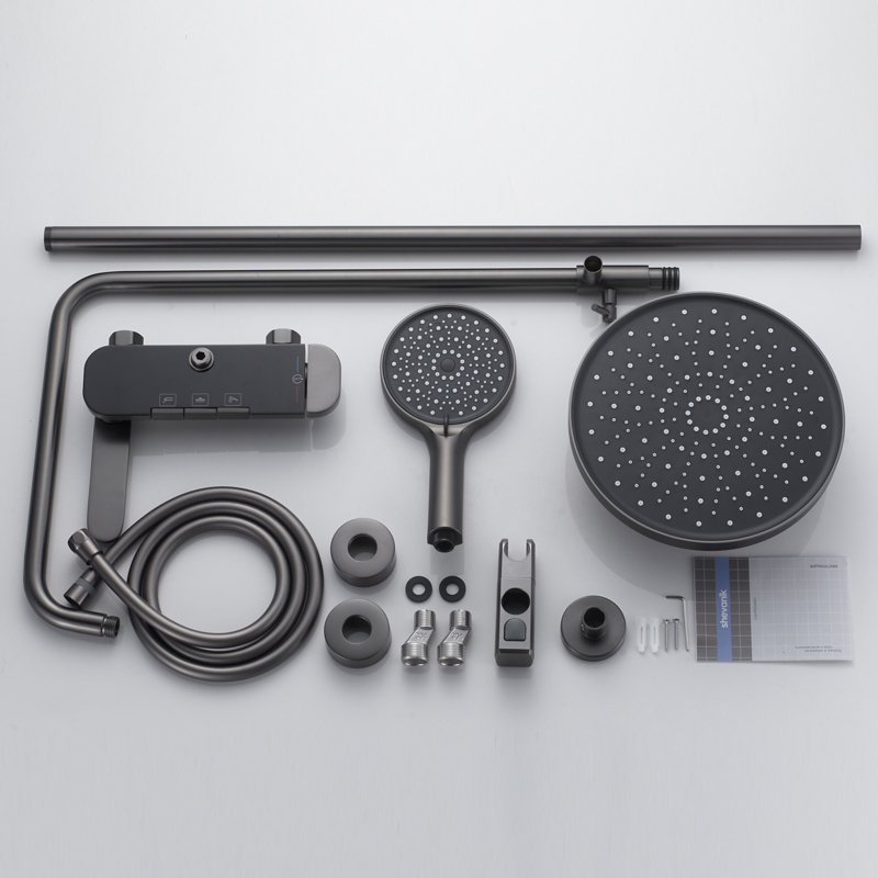 Душевая система Shevanik S9636T, оружейная сталь