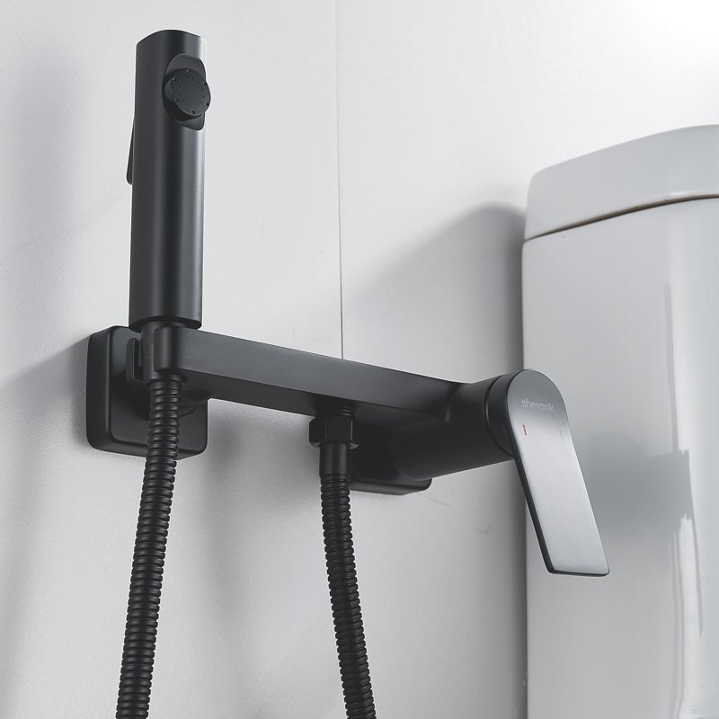 Гигиенический душ со смесителем Shevanik S107H, черный
