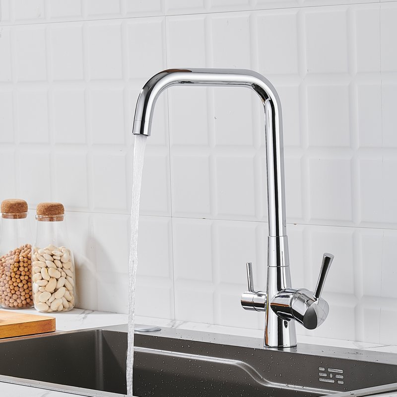 Смеситель для кухни с подключением фильтра Shevanik S528, хром