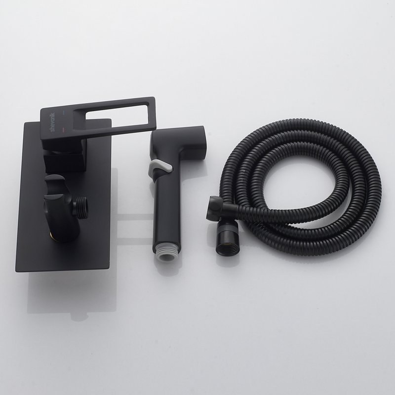 Гигиенический душ со смесителем Shevanik S6805T-1, оружейная сталь