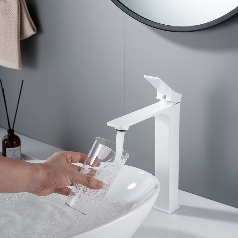 Смеситель для раковины высокий Shevanik S6111C, белый