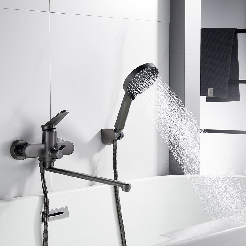 Смеситель для ванны Shevanik S4322T, оружейная сталь