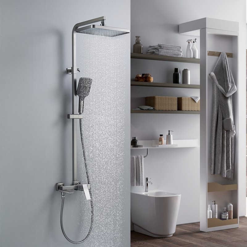 Душевая система Shevanik S9036F, белый/хром