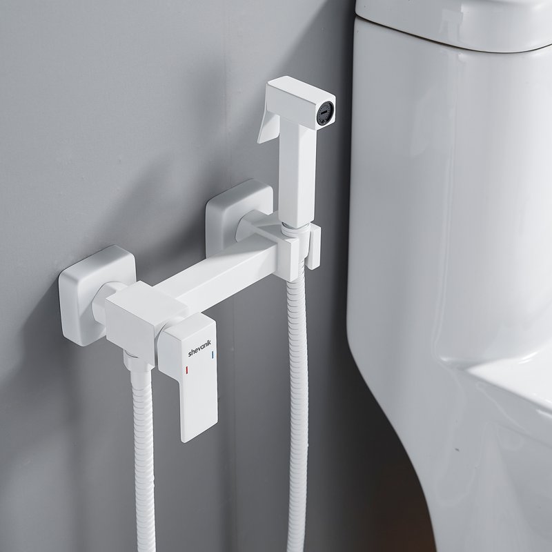 Гигиенический душ со смесителем Shevanik S147T, оружейная сталь