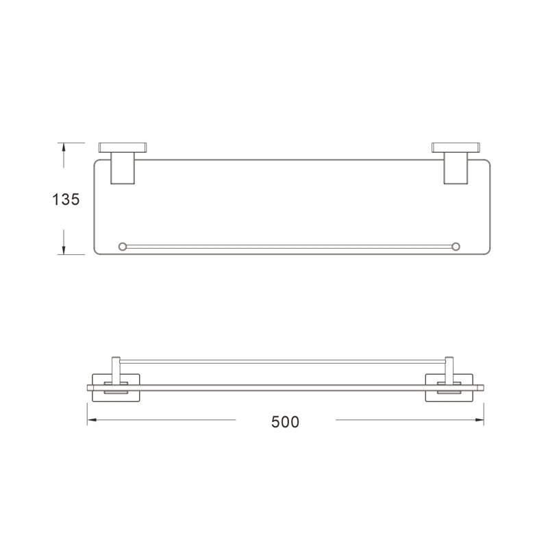 Полка стеклянная Shevanik SG5619G, золотой сатин