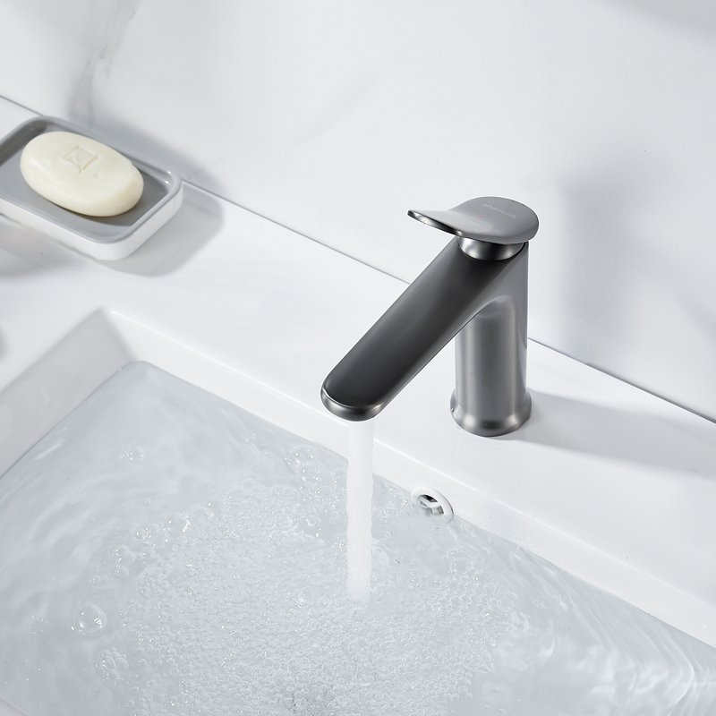 Смеситель для раковины Shevanik S4701T, оружейная сталь